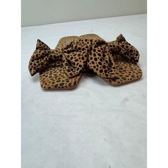 Y2K Cheetah Print Cape Robbin Jul Sandals Slides Cape Robbin Animal Print Size 8 - Picture 7 of 11